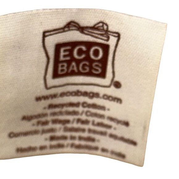 *NEW*  Eco Bags Cream Canvas Graphic Print Double Strap Reusable Tote/Wine Bag - Picture 4 of 7